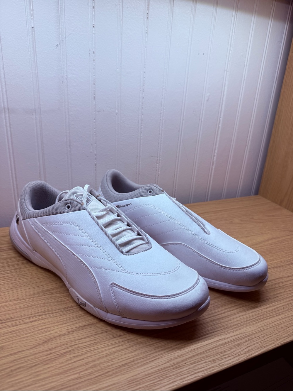 Puma Men's White Athletic Sneakers with Light Gray Trim